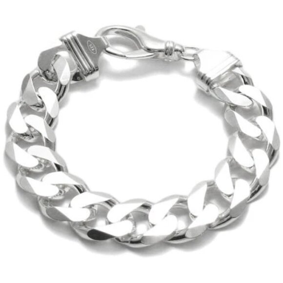 CHARMING STERLING SILVER CUBAN LINK CHAIN BRACELET - 8 INCH - Picture 16 of 16